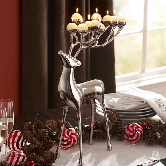 Pottery Barn Other - POTTERY BARN | 20" Silver Reindeer Candlelabra